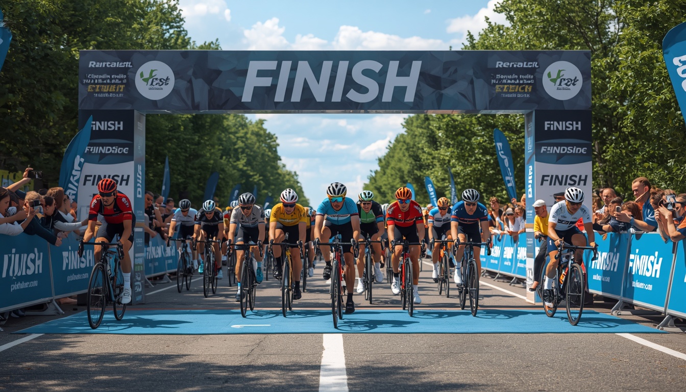 Tendonsenergy finish line celebration at a joint cycling event